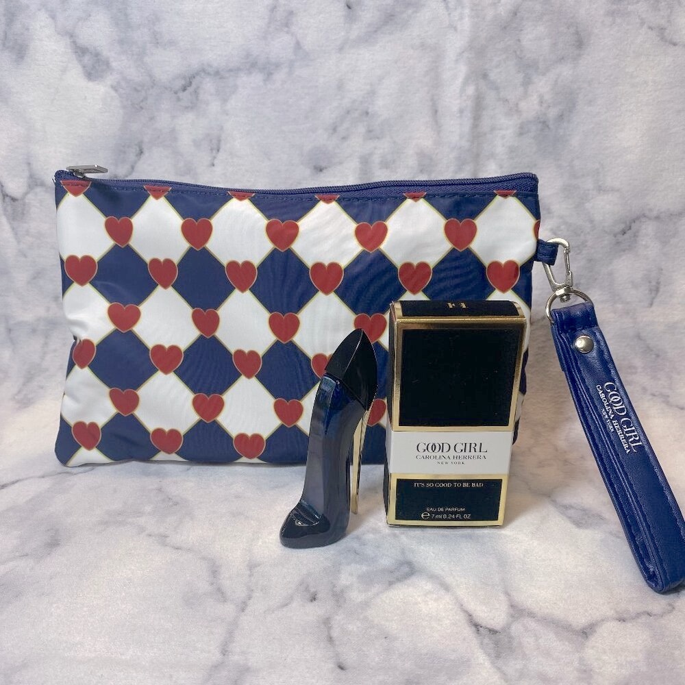 Carolina Herrera Good Girl Set-EDP Vanilla-Pouch&Mini 7ml,0.24oz-2pc-BOXED-NEW - Picture 2 of 14